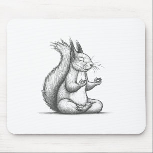 Meditation Squirrel Spirituality Yoga Buddhist Zen Mouse Pad