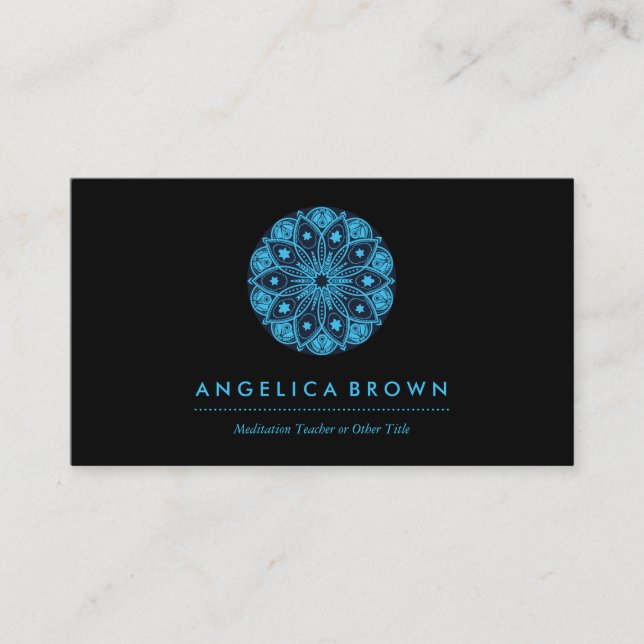 Meditation Teacher Health & Wellness Business Card (Front)