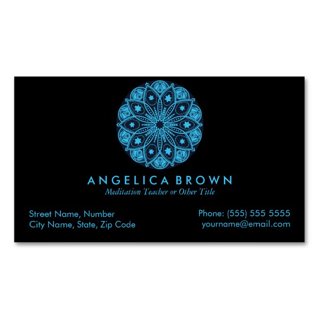 Meditation Teacher Magnetic Business Card (Front)