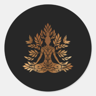Meditation Tree Spirituality Zen Buddha Yoga Life Classic Round Sticker