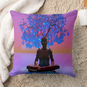 Meditation Tree Throw Pillow