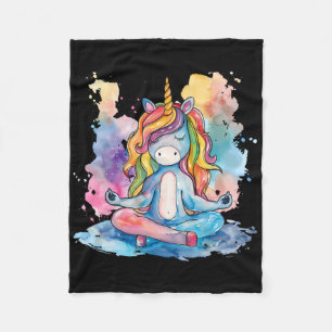 Meditation Unicorn Artwork Yoga Buddhist Zen Buddh Fleece Blanket