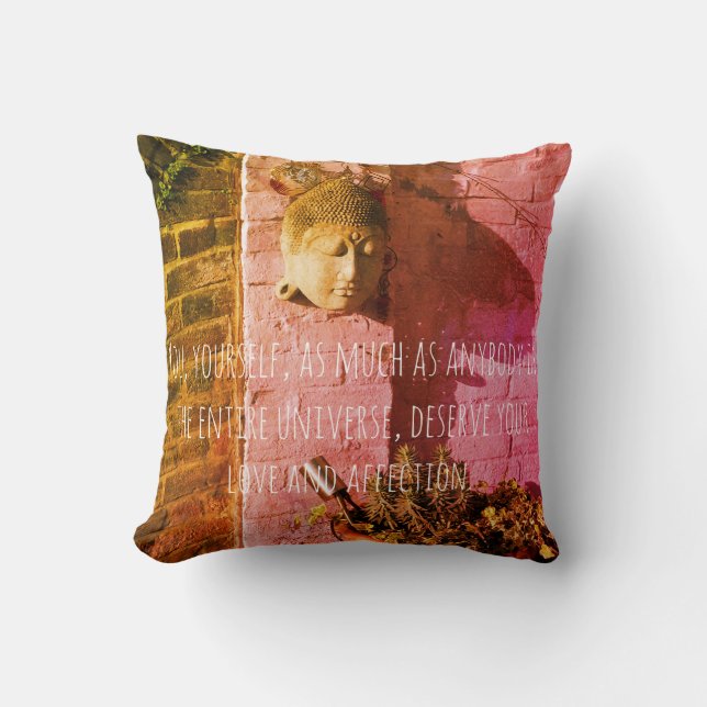 Meditation with Buddha's words Throw Pillow (Front)