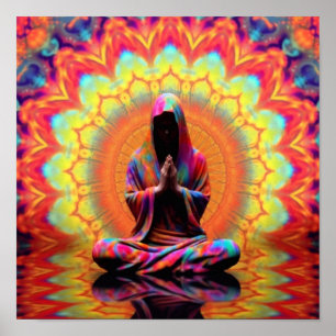 Meditation within a Radiant Mandala Poster