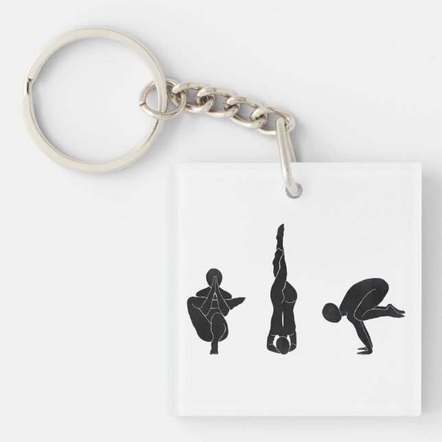 Meditation, yoga, Attitude Keychain (Front)