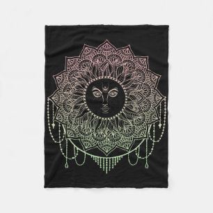 Meditation, Yoga Clothing, Namaste Geometry Chakra Fleece Blanket