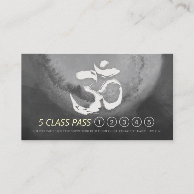 Méditation Yoga Instructeur 5 Classe Pass Fidélité (Devant)