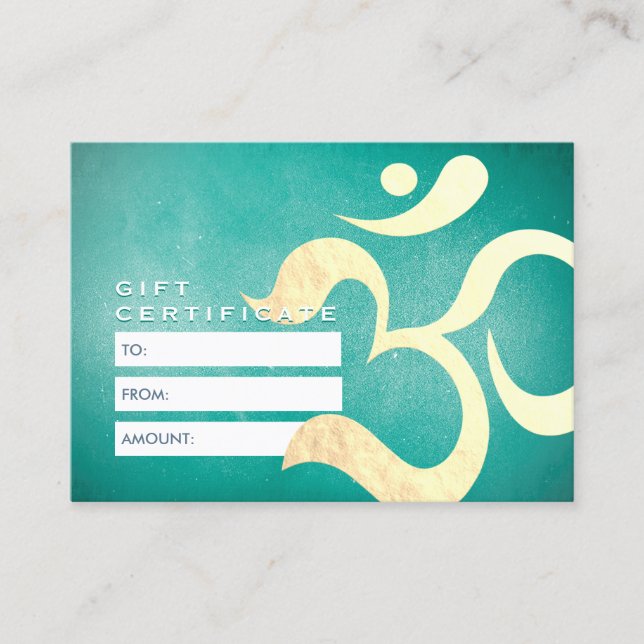 Méditation Yoga Instructeur Certificat cadeau OM (Devant)