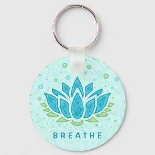 Meditation Yoga Lotus Flower Zen   Text Template Keychain