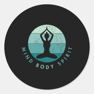 Meditation Yoga - Mind Body Soul - Cool Blue  Classic Round Sticker