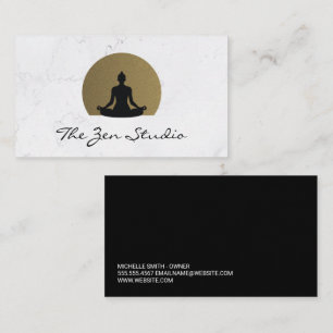 Meditation   Yoga Pose Logo Appointment Card