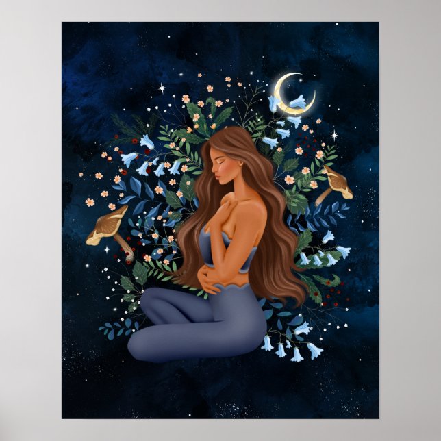 Meditation Yoga Pose Print Picture Poster Wall Art (Front)