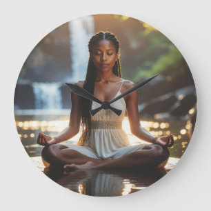 MEDITATION - YOGA - WELLNESS - CARPE DIEM LARGE CLOCK