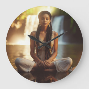 MEDITATION - YOGA - WELLNESS - CARPE DIEM LARGE CLOCK