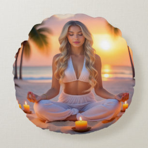 MEDITATION - YOGA - WELLNESS - CARPE DIEM ROUND PILLOW