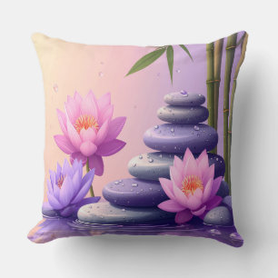 Meditation Yoga Wellness Mandala Bamboo Coffee Cup Throw Pillow