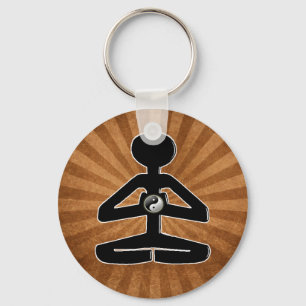 MEDITATION YOGA YIN YANG KEYCHAIN