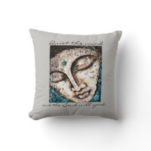 Meditation Zen Quote Buddha Art Throw Pillow