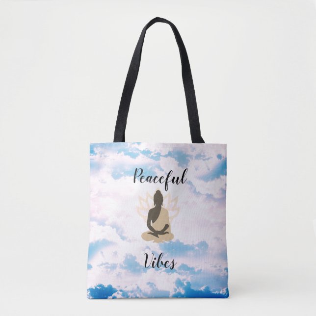 Meditative Buddha Peaceful Vibes Tote Bag (Front)
