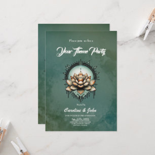 Meditative elegance. Exquisite lotus flower Invitation