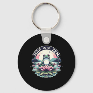 Meditative Frog Lotus Pose Yoga Zen Peaceful Mind Keychain