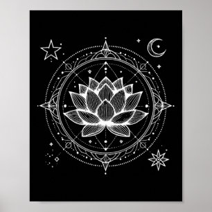 Meditative Lotus Spiritual Meditation Boho Celesti Poster