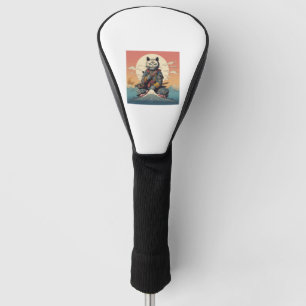 Meditative Samurai Cat A Journey Above Mount Fuji Golf Head Cover