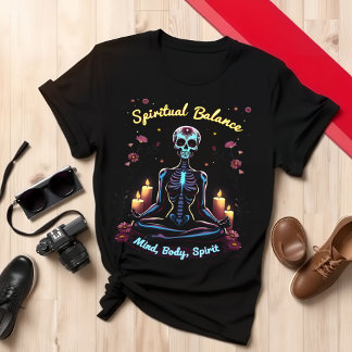 Meditative Skeleton Mind Body Spirit T-Shirt