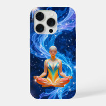 Meditative Woman with Flowing Energy