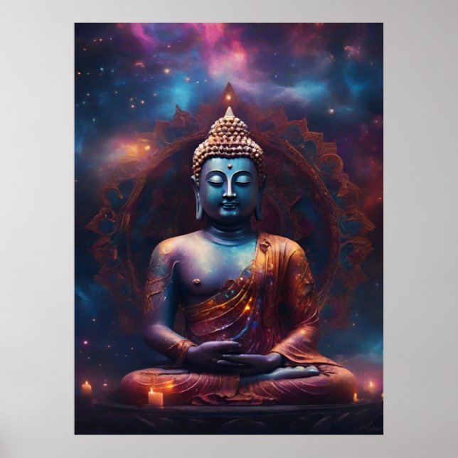 Méditer Bouddha avec Poster Mandala (Devant)