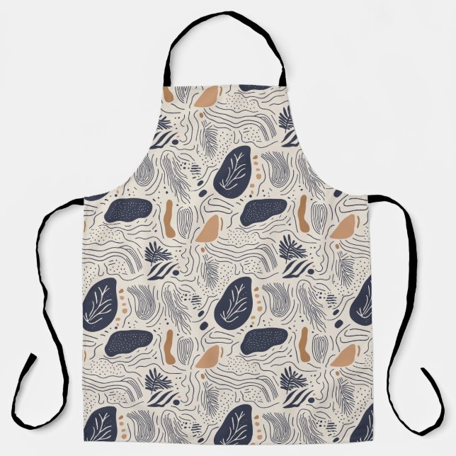 Mediterranean Abstract Nature All-Over Print Apron (Front)
