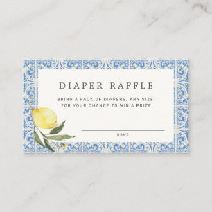Mediterranean Amalfi Coast Diaper Raffle Enclosure Card