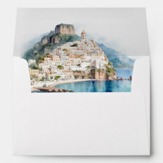 Mediterranean Amalfi Coast Italian Wedding Envelope