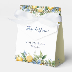 Mediterranean Amalfi Lemon Elegant Floral Wedding Favor Box