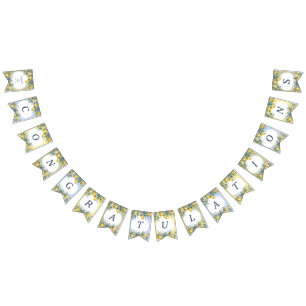 Mediterranean Amalfi Lemon Personalized Wedding Bunting Flags