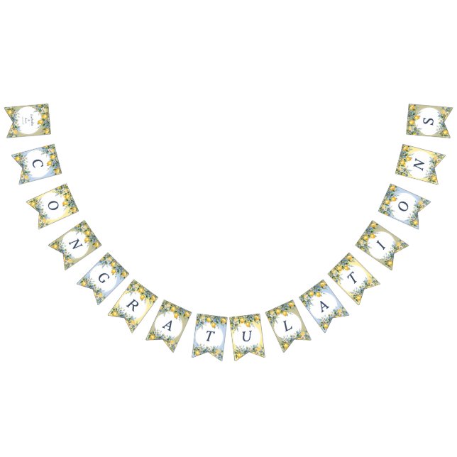 Mediterranean Amalfi Lemon Personalized Wedding Bunting Flags (All)