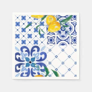 Mediterranean,Amalfi style,simple squares         Napkin