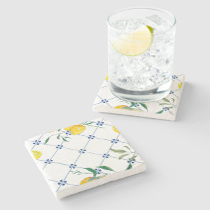 Mediterranean,Amalfi style,simple squares Stone Coaster