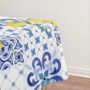 Mediterranean,Amalfi style,simple squares         Tablecloth