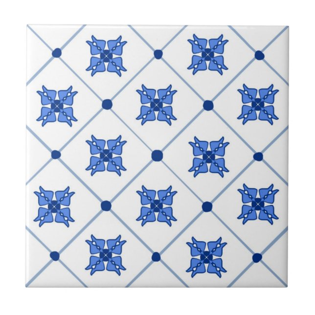 Mediterranean,Amalfi style,simple squares     Tile (Front)