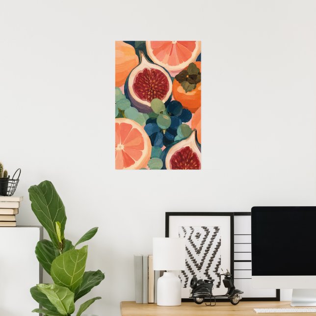 Mediterranean Autumn Fruit Still Life Kitchen Deco Poster (Home Office)