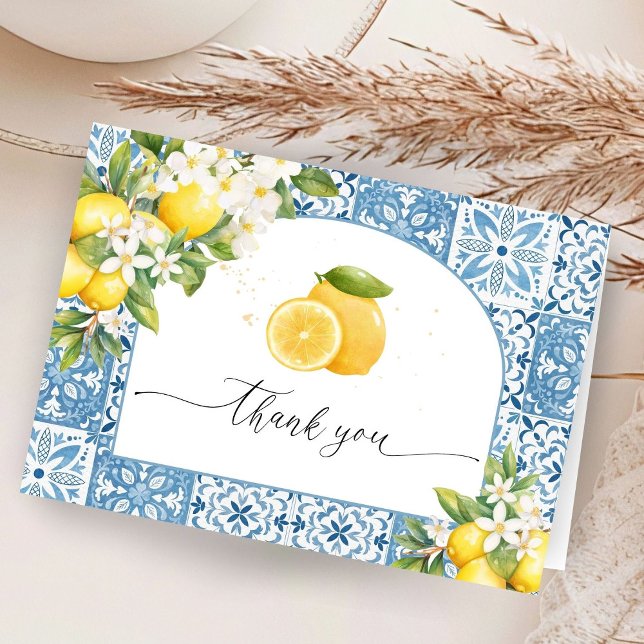 Mediterranean Baby Shower Folded Thank You Cards (Creator Uploaded)