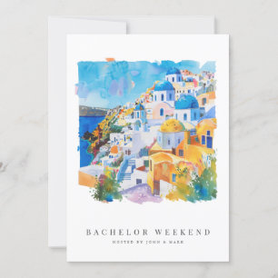 Mediterranean Bachelor Weekend Invitation Card