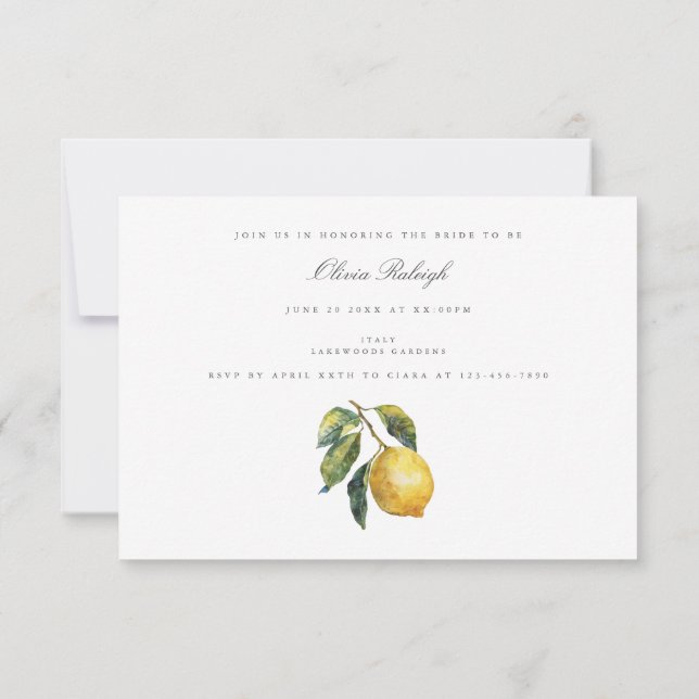 Mediterranean Bachelorette Party Invitation  (Back)