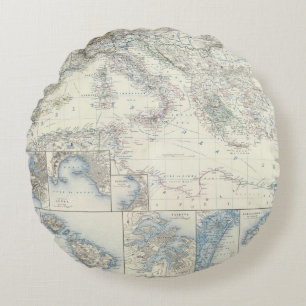 Mediterranean Basin Round Pillow