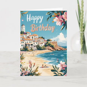 Mediterranean Beach Birthday Card