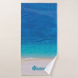 Mediterranean Beach (with personalized name) Bath Towel