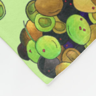 Mediterranean Black Green Mixed Olives Greek Food Fleece Blanket