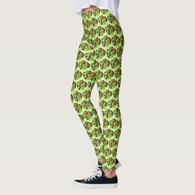Mediterranean Black Green Mixed Olives Greek Food Leggings (Left)