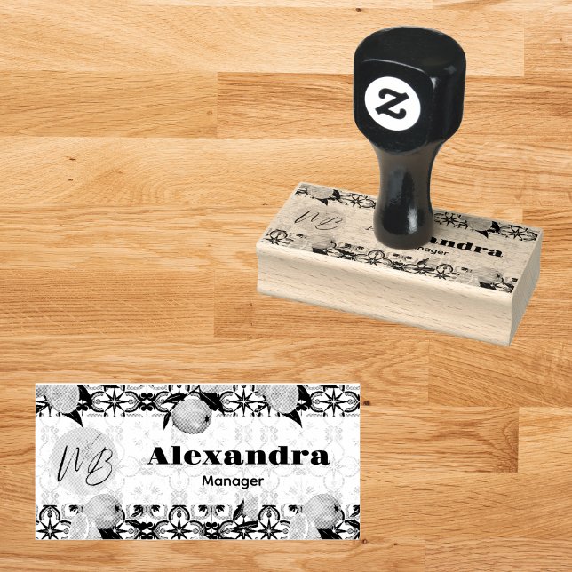 Mediterranean Bliss Modern Business Personalized Rubber Stamp (Creator Uploaded)